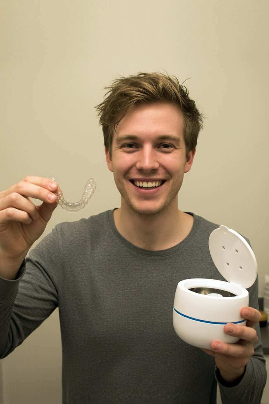 Ultralydsrenser til tandproteser, bøjler og smykker fra Start Smiling Danmark, synlig med rengøringskammer og kontrolpanel